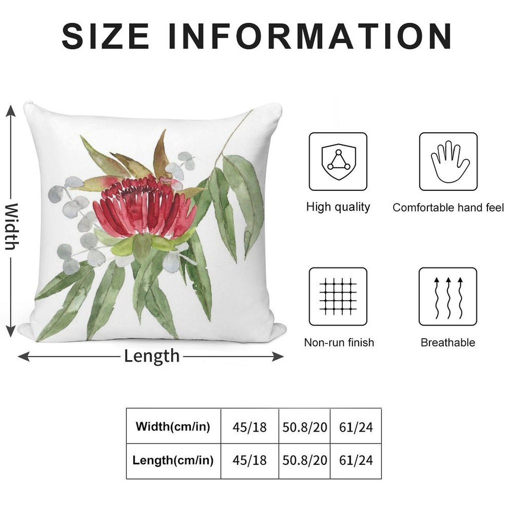Australian Native Bush Watercolour Soft Easy Maintenance Throw Pillow