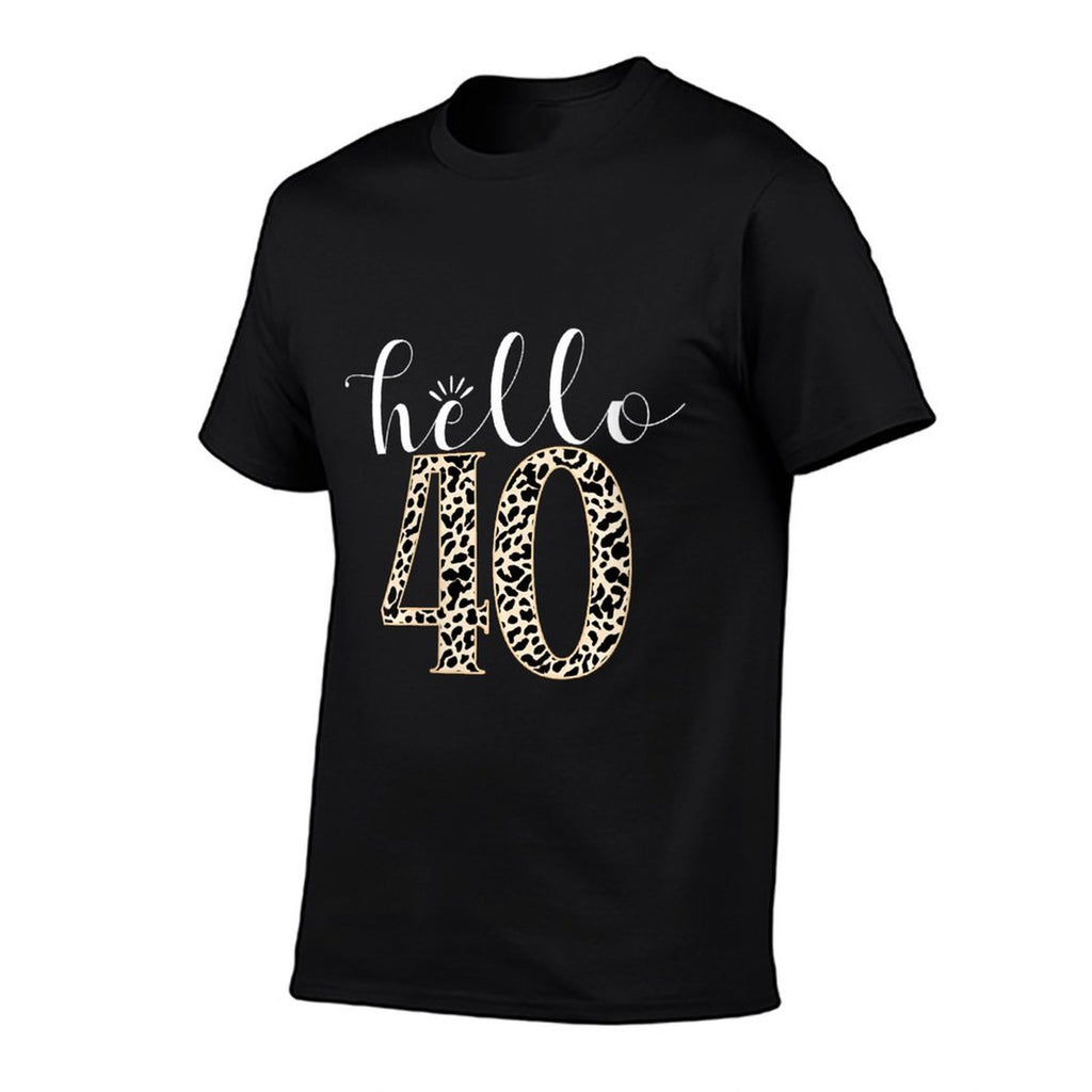 Womens Hello 40 Years Old Leopard 40th Birthday Gifts Men Women  Graphic-printed T-Shirt