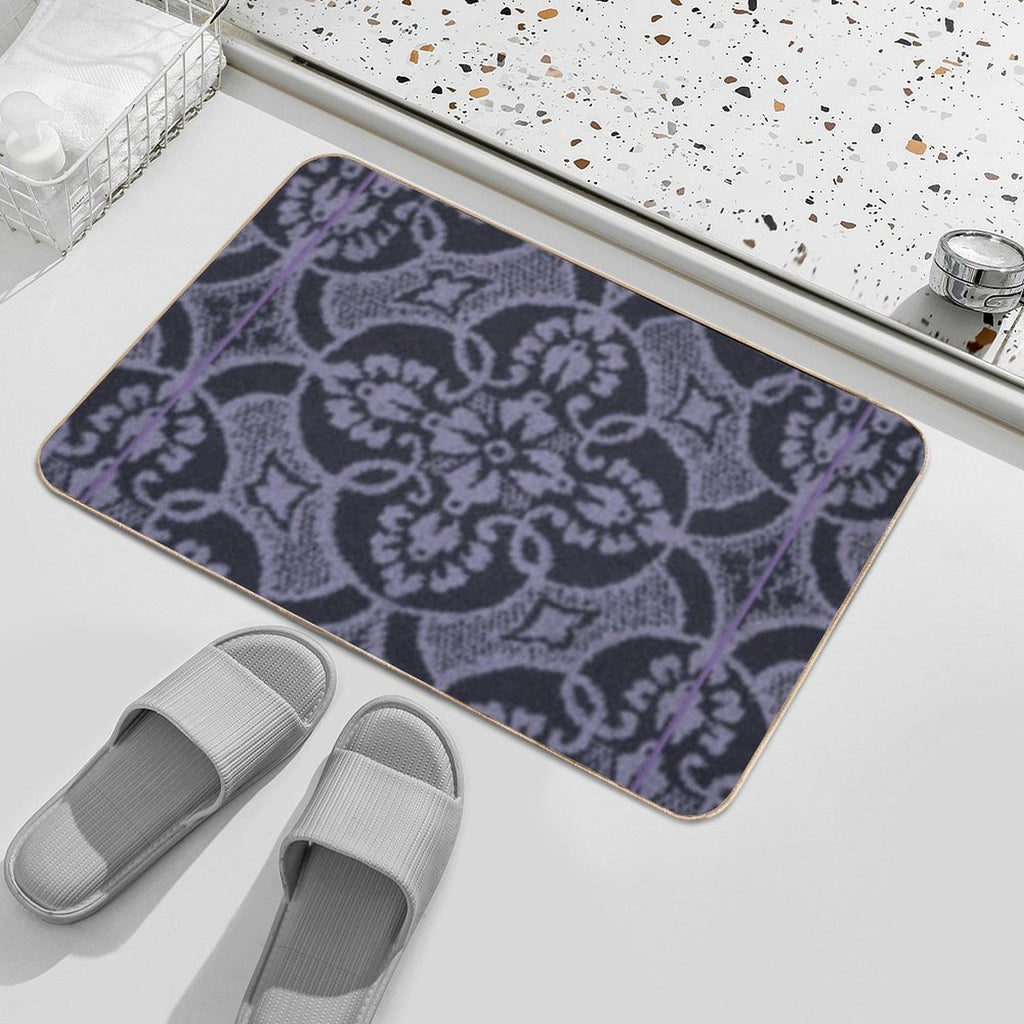 2023 New Digital Lavender Floral Pattern  Easy To Clean Bath Mat