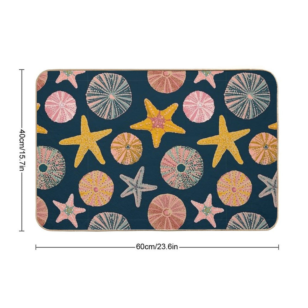 Urchins Beach Print  Odorless Bath Mat