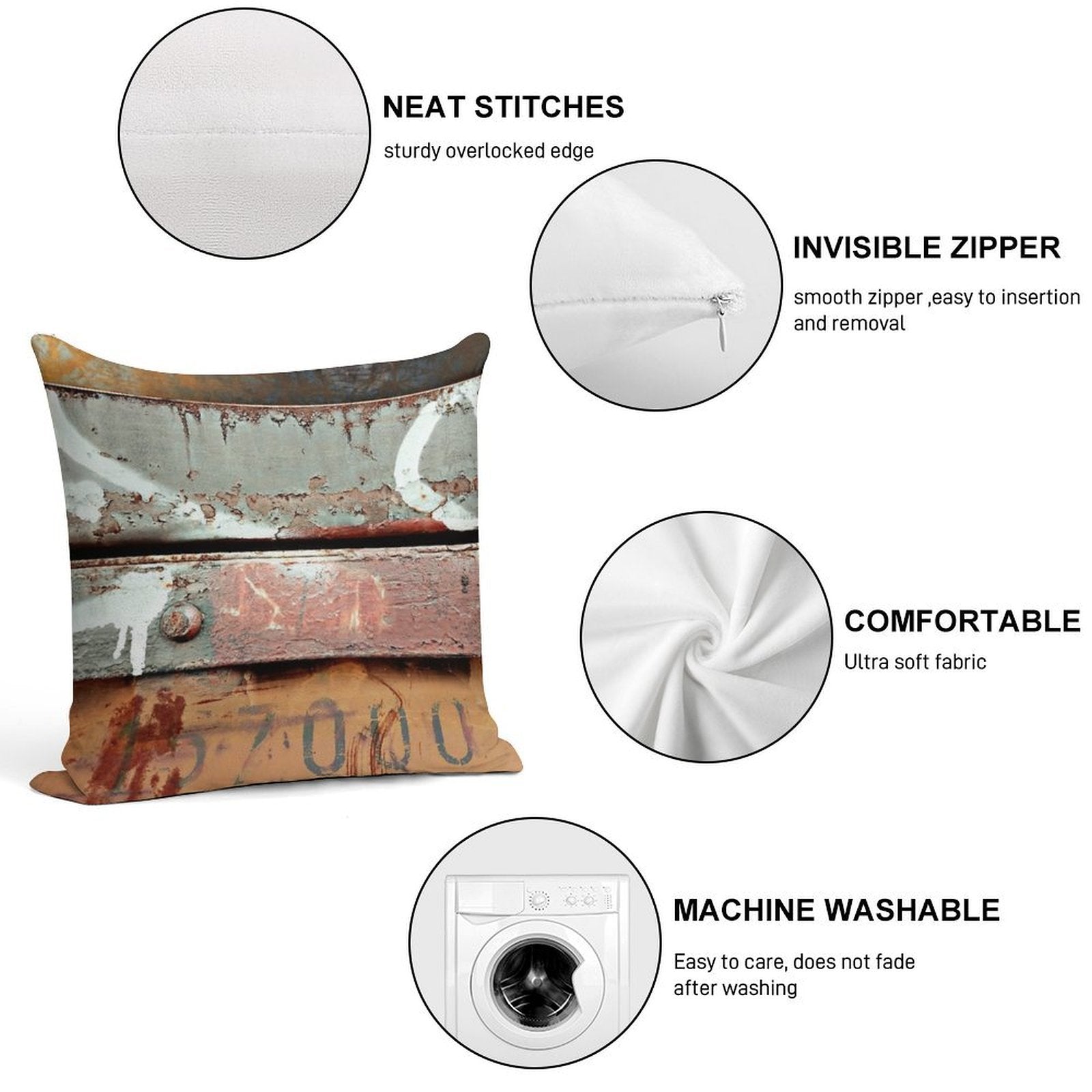 Industrial Grunge Soft Bedroom Essential Throw Pillow