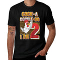 Kids 2nd Birthday Farm Animals Themed Cock-A-Doodle-Doo I Am Two  Polyester Blend T-Shirt
