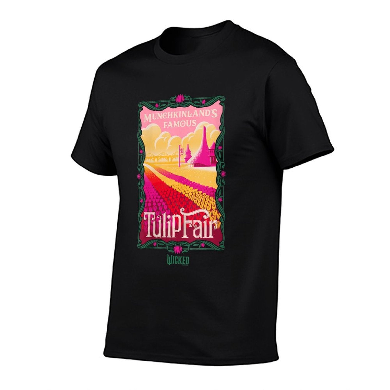 Womens Wicked Munchkinland’s Famous Tulip Fair V-Neck  Breathable T-Shirt