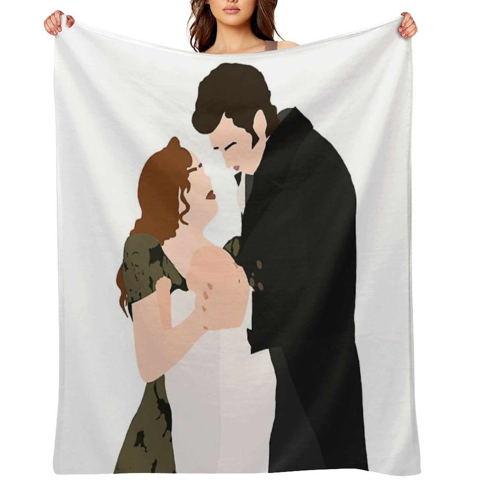 Bridgerton - Penelope And Colin with Their Baby Shrink-resistant Throw Blanket