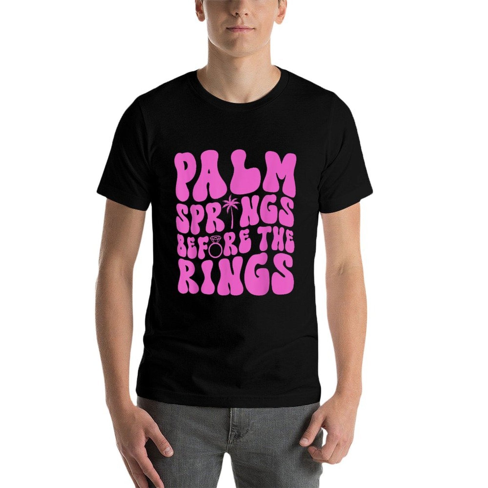 Palm Springs Before The Rings Bachelorette Party Groovy  Lightweight T-Shirt