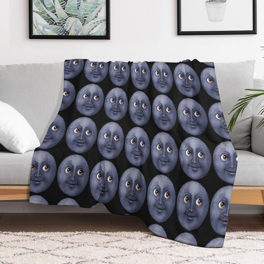 Moon Emoji Comfort Throw Blanket