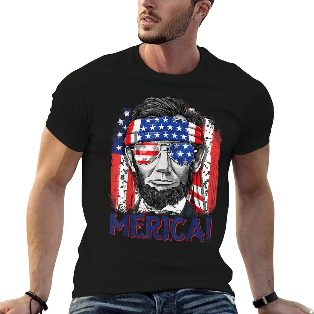 Abraham Lincoln 4th Of July Merica Men Women American  Versatile T-Shirt