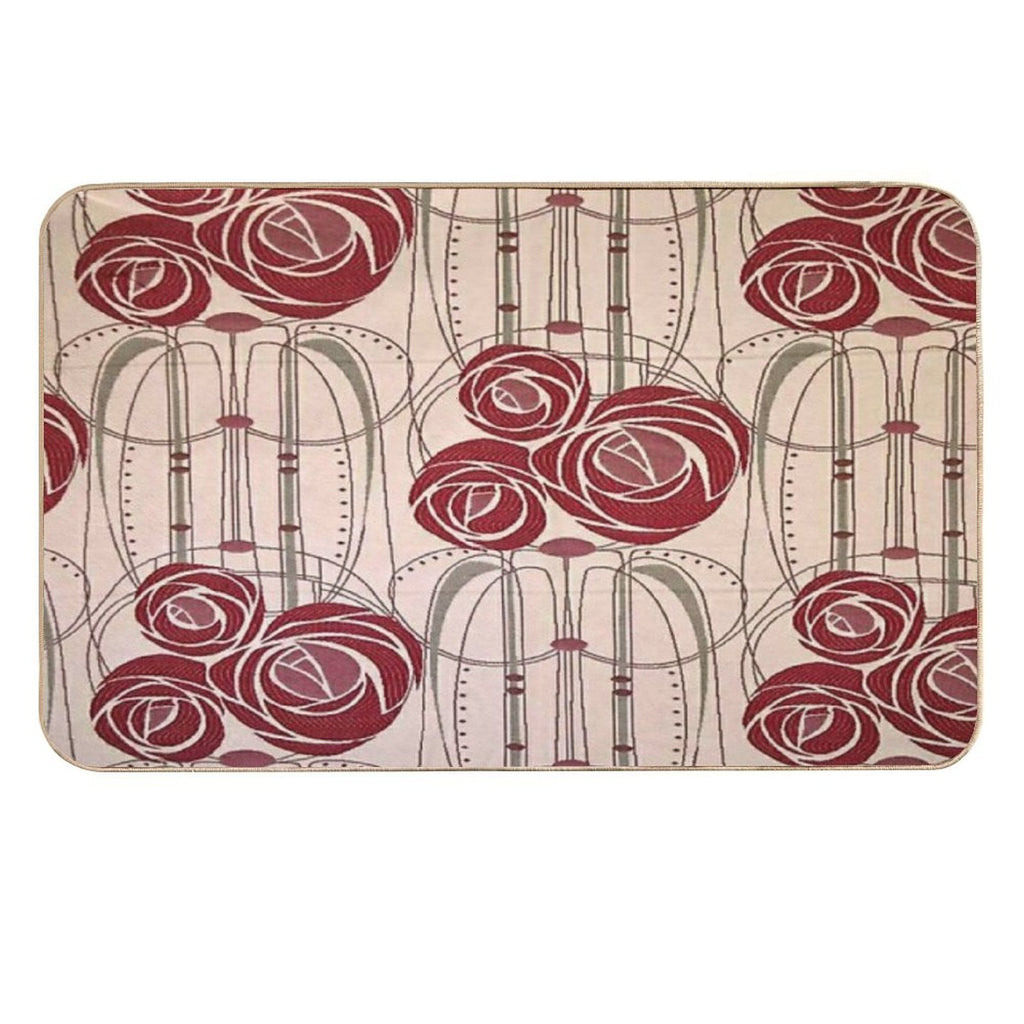 Charles Rennie Mackintosh Roses,Mackintosh Abstract Rose  Easy Maintenance Bath Mat