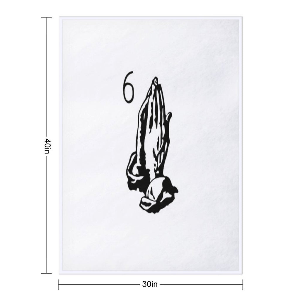 Drizzy Hands Praying Sustainable Throw Blanket