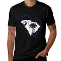 Love South Carolina Heart Moon And Palmetto Tree  Versatile T-Shirt