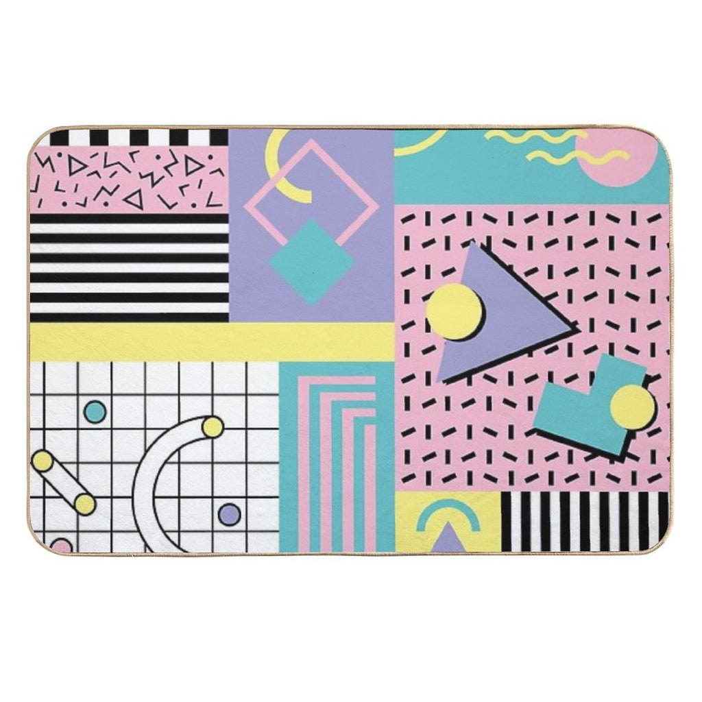 Memphis Pattern 25 - Retro 90s  80s  Non-Slip Bath Mat