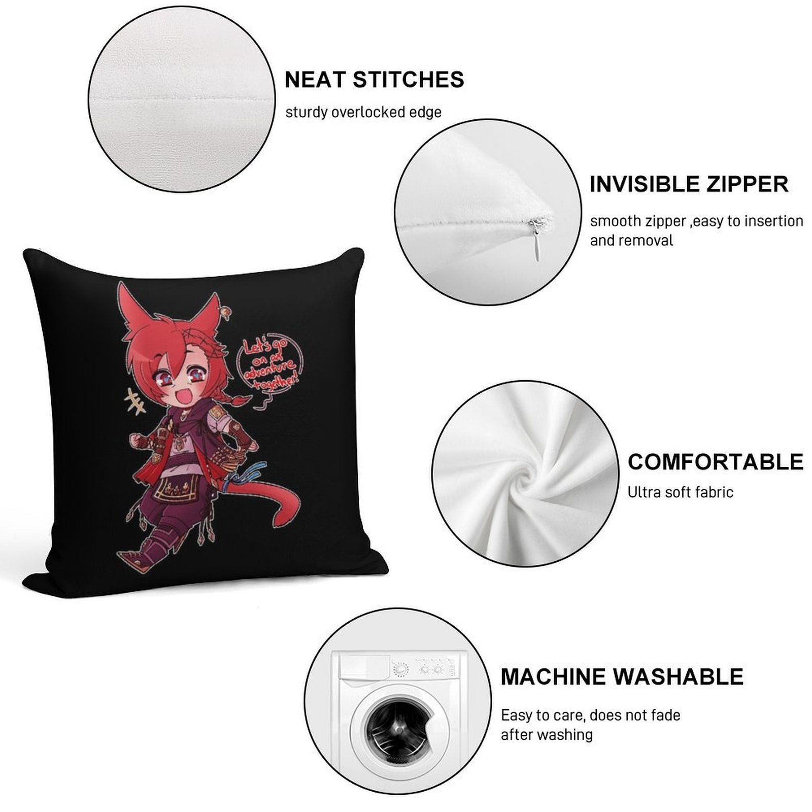 G'raha Tia, At Your Service Soft Shrink-Resistant Throw Pillow