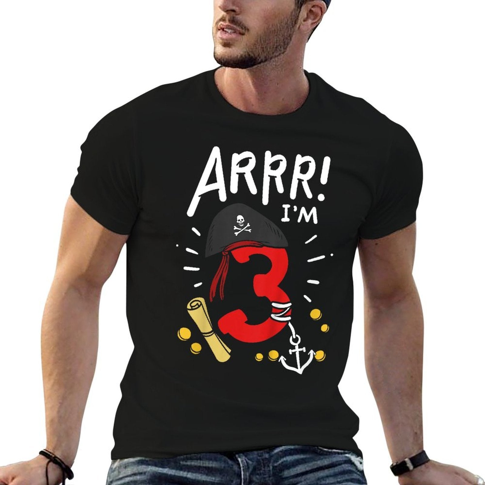 Kids 3rd Birthday Pirate Three Theme Party  Breathable T-Shirt