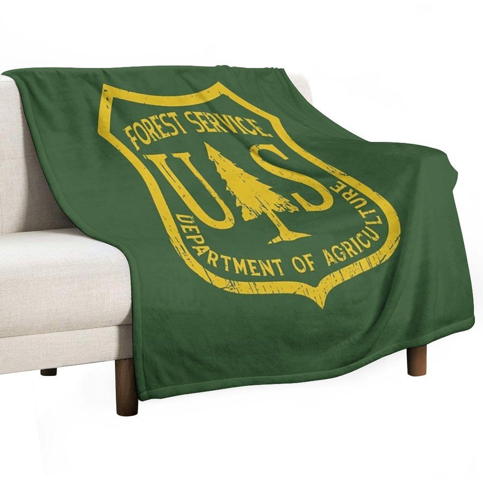 Forest Service Vintage Emblem Compact Throw Blanket