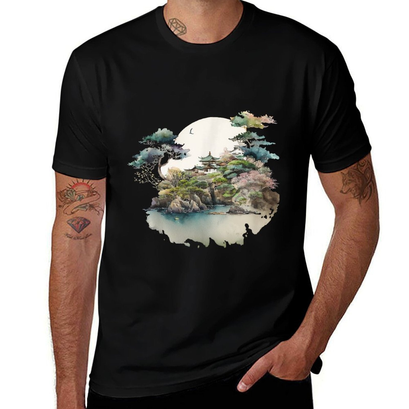 Japanese Landscape And Gardens  Graphic-printed T-Shirt