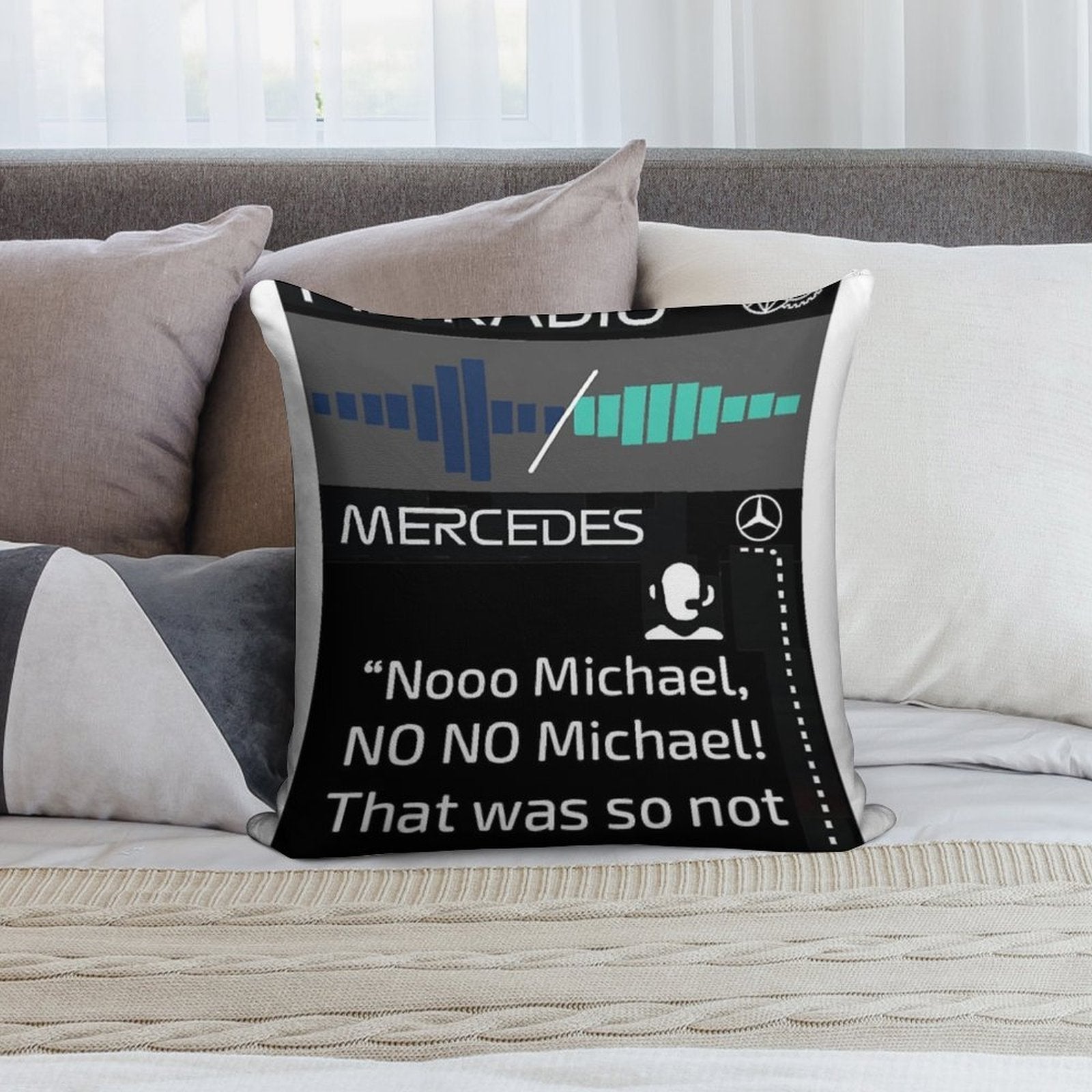 Toto Wolff Angry Team Radio Abu Dhabi 2021 Soft Easy Maintenance Throw Pillow