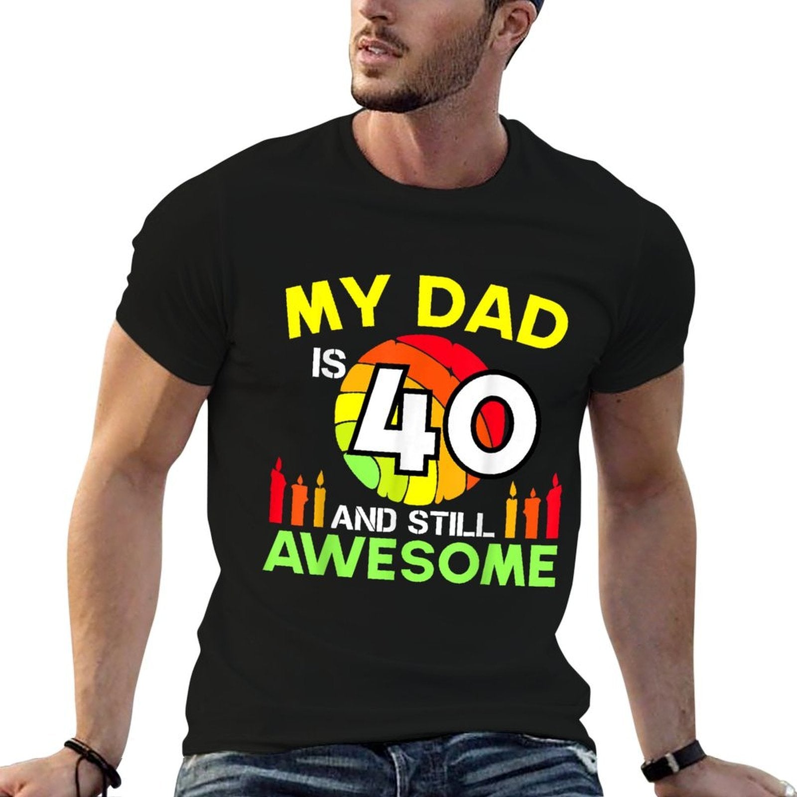 My Dad Is 40 And Still Awesome Vintage 40th Birthday Father  Summer-ready Fabric T-Shirt
