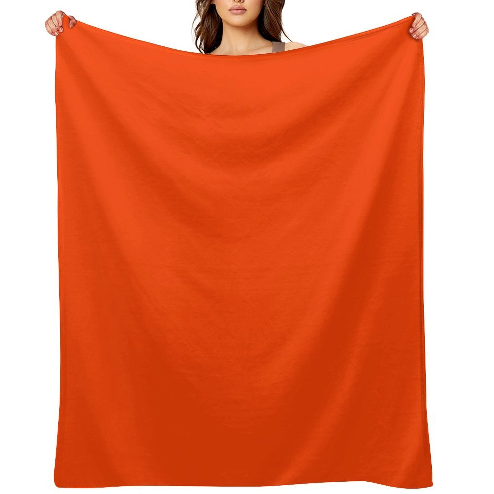 Bright Fluorescent Attack Orange Neon Eco-conscious Throw Blanket