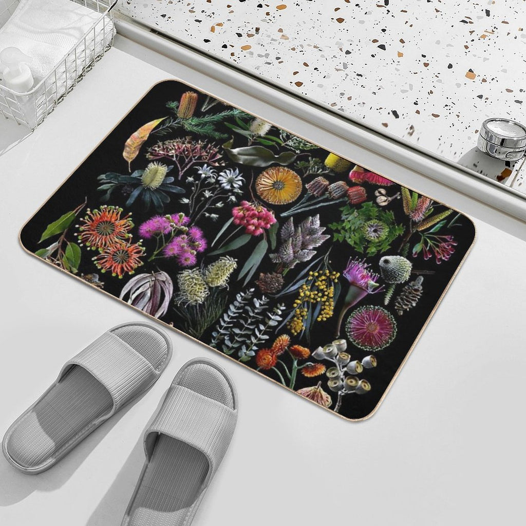 Wildflowers of Australia Photo Collage  Eco-Friendly Bath Mat