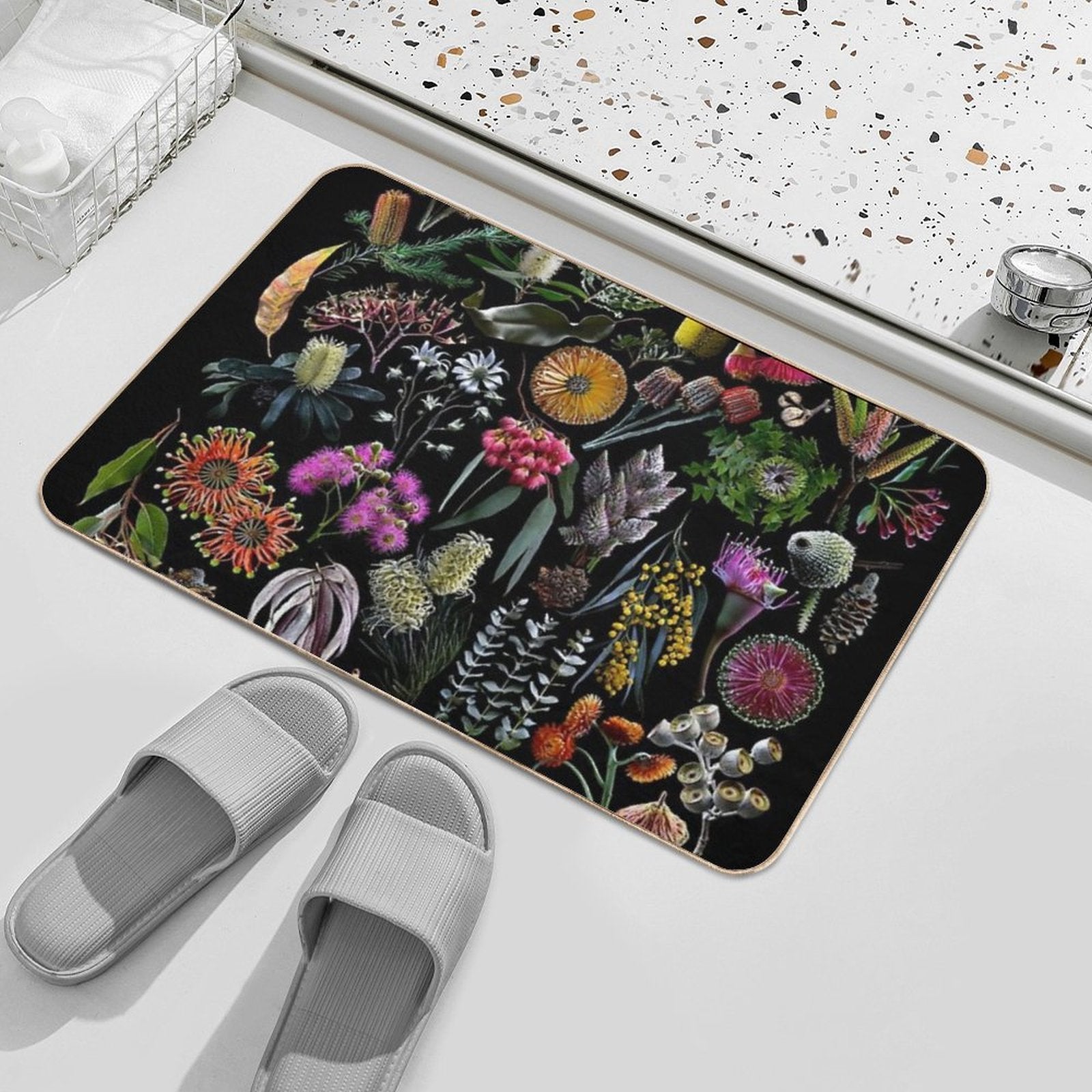 Wildflowers of Australia Photo Collage  Eco-Friendly Bath Mat