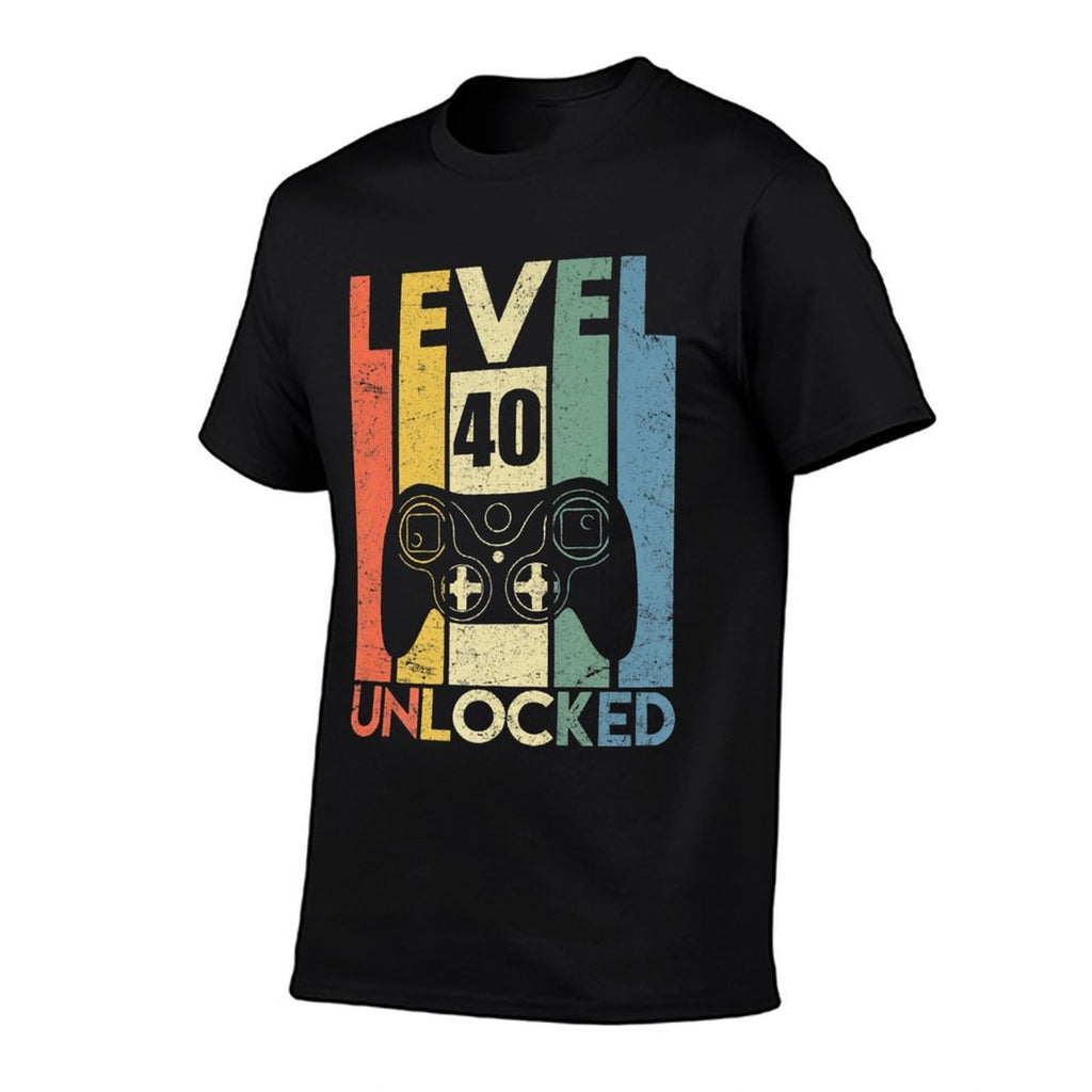Level 40 Unlocked Video Gamer 40th Birthday Gifts Premium  Graphic-printed T-Shirt