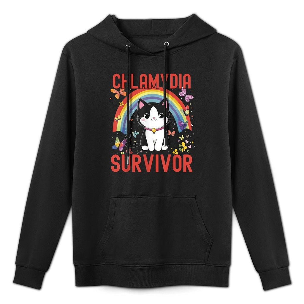 Chlamydia Survivor  Funny Inappropriate  Adult Meme Cat Versatile Streetwear Hoodie