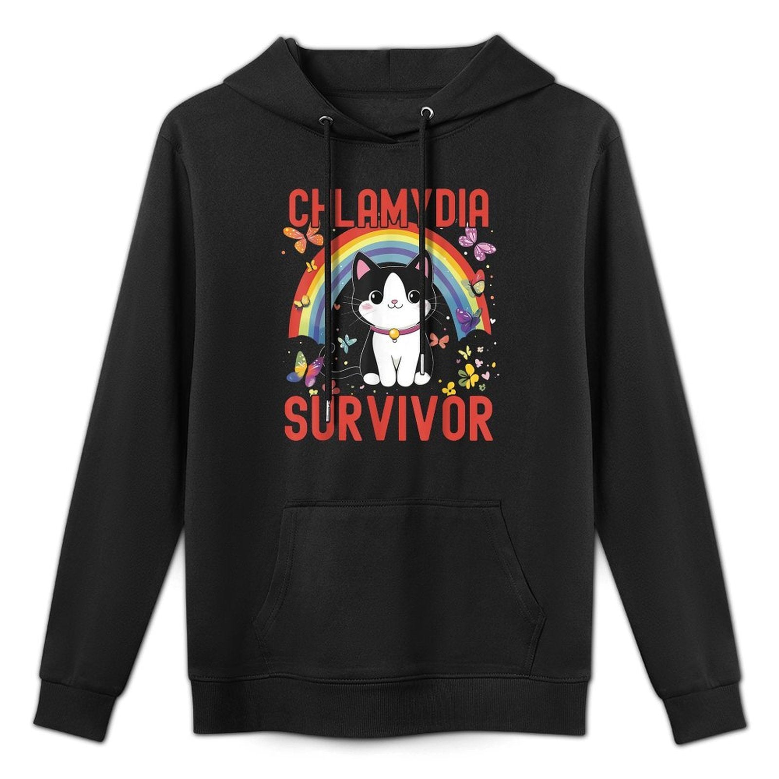 Chlamydia Survivor  Funny Inappropriate  Adult Meme Cat Versatile Streetwear Hoodie