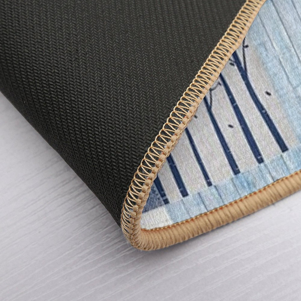 Life Is Better at The Lake Patchwork  Easy To Clean Bath Mat