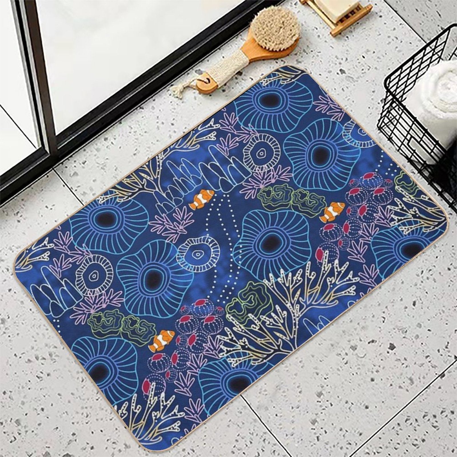 Coral Reef with Clown Fish Durable Bath Mat