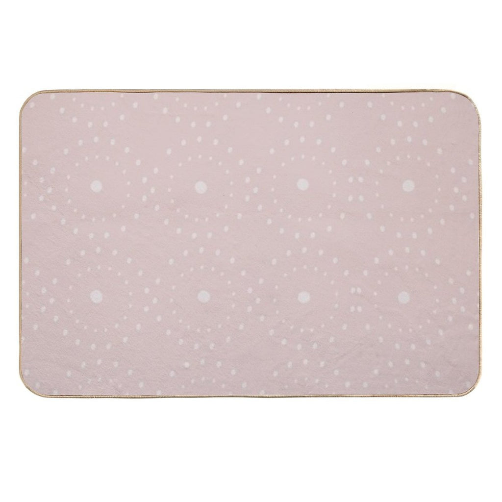 Cute Boho Minimalist Dotted Circles Design Pale Pink  Multi-Purpose Bath Mat