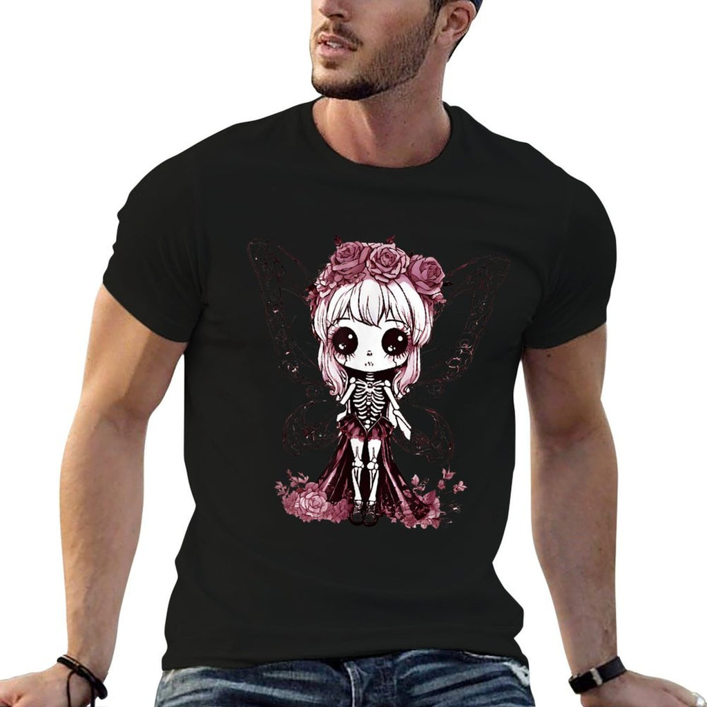 Skeleton Fairy Anime Goth Kawaii  Lightweight T-Shirt