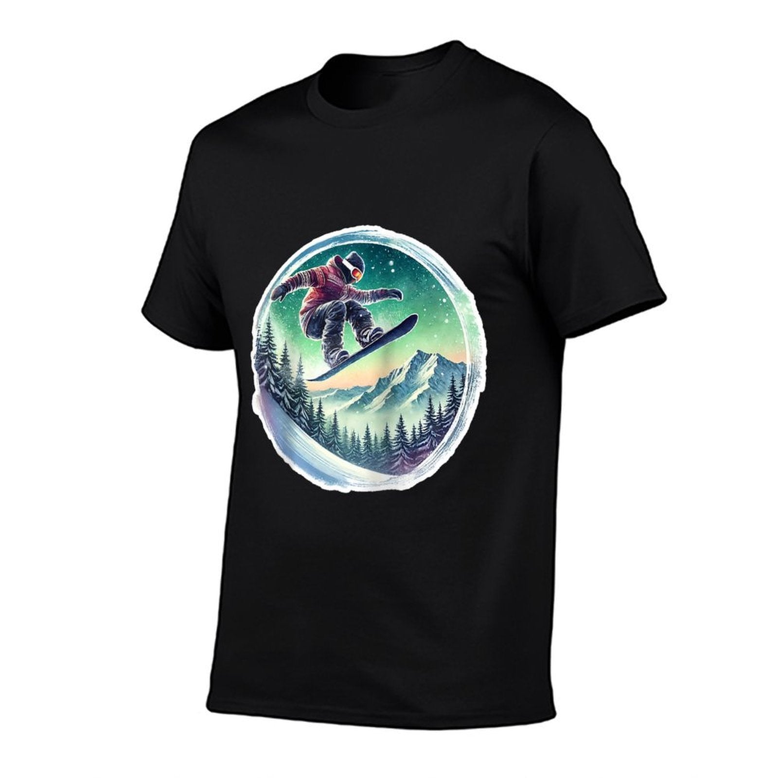 Snowboarder's Twilight Ride Raglan Baseball  Vintage-inspired T-Shirt