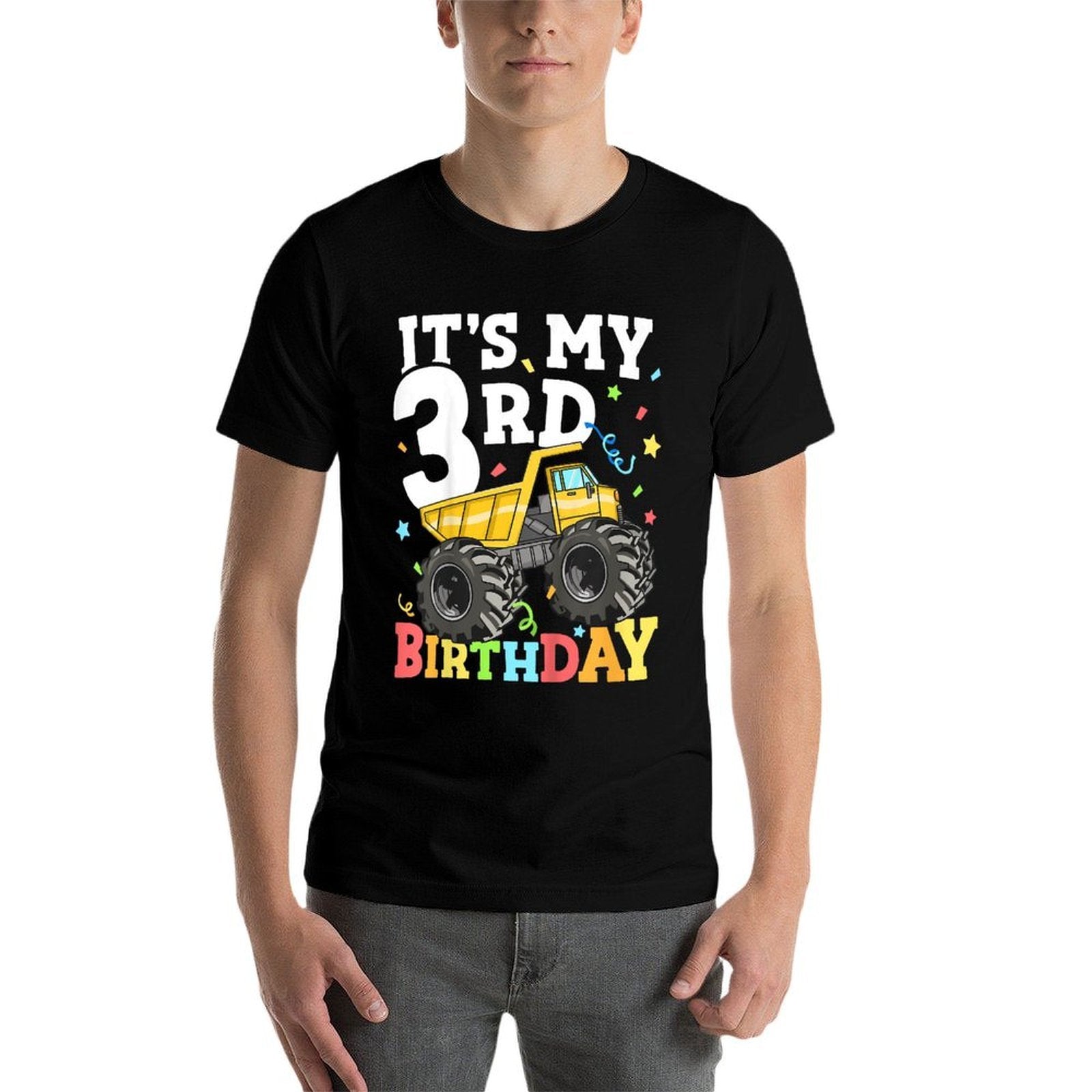 Kids It's My 3rd Birthday Construction Truck Birthday Boy Toddler  Stretchy T-Shirt