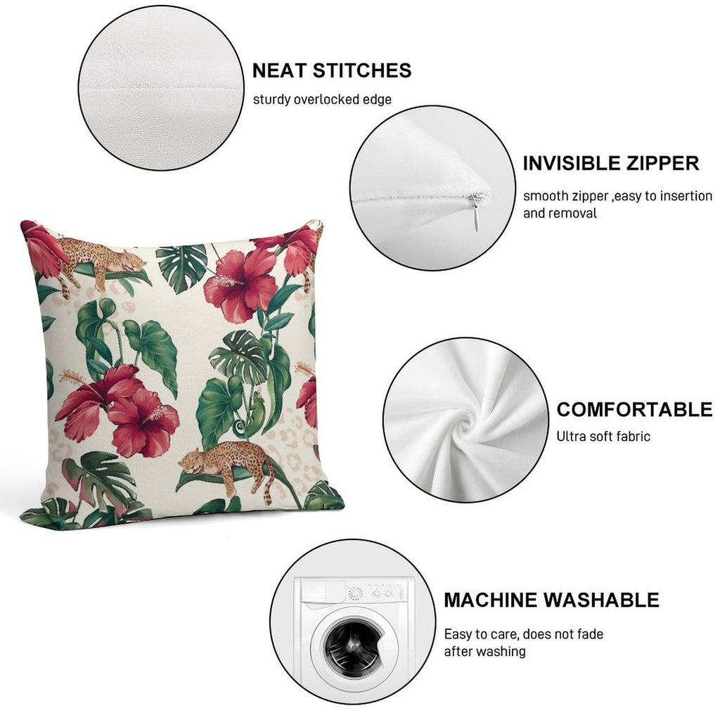 The White Lotus Wallpaper Soft Short Plush Fabric Throw Pillow