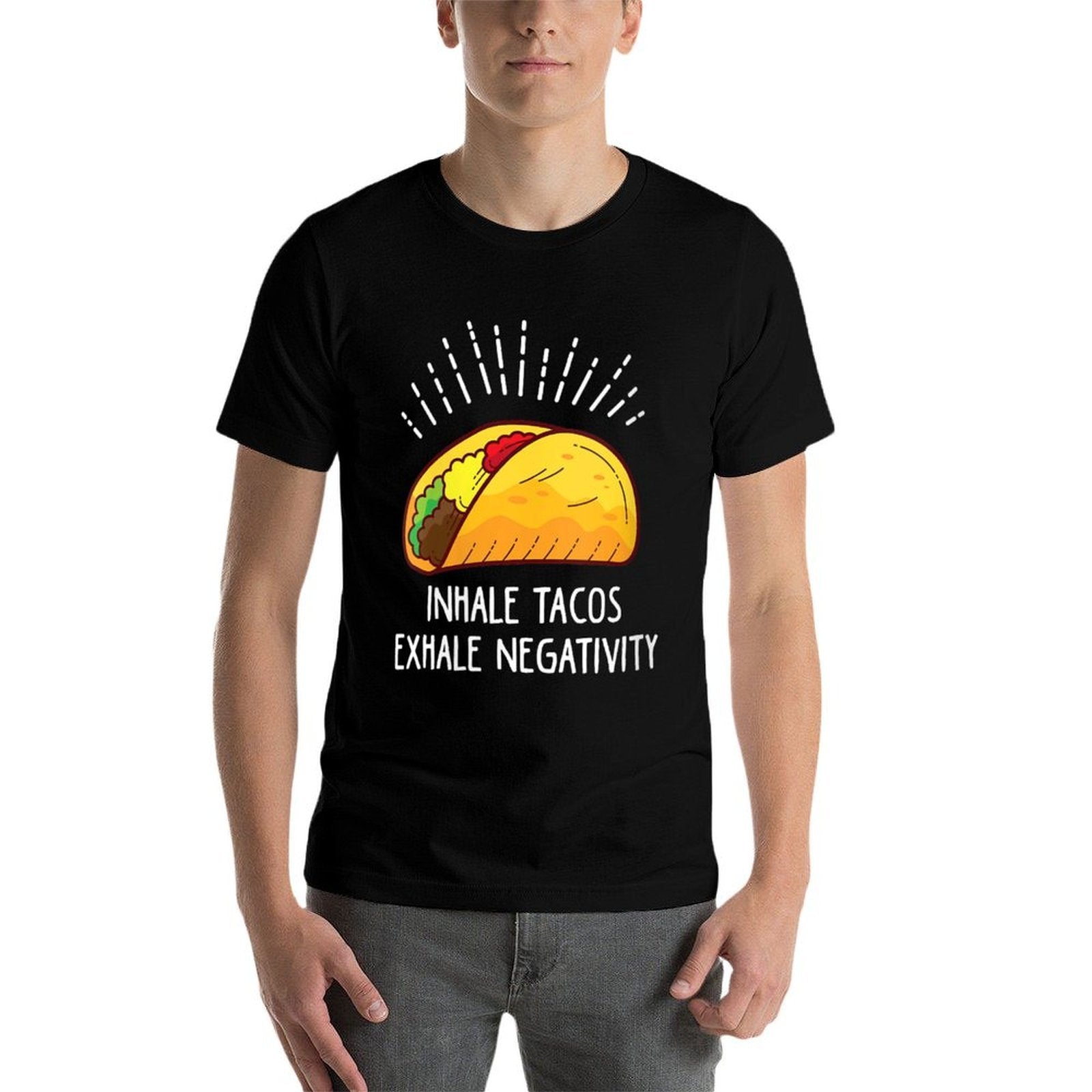 Womens Inhale Tacos Exhale Negativity Funny Taco  Affordable Price T-Shirt