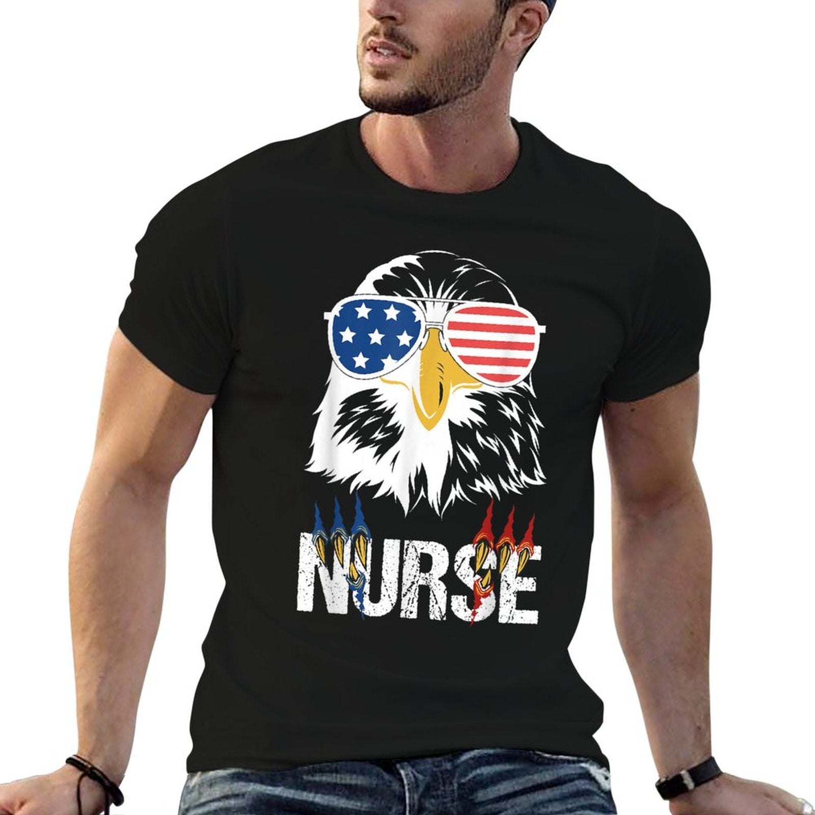 Patriotic Eagle 4th of July USA American Nurse 2023  Odor-resistant T-Shirt