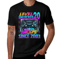 Level 20 Unlocked Awesome Since 2003 20th Birthday Gaming  High-quality Stitching T-Shirt