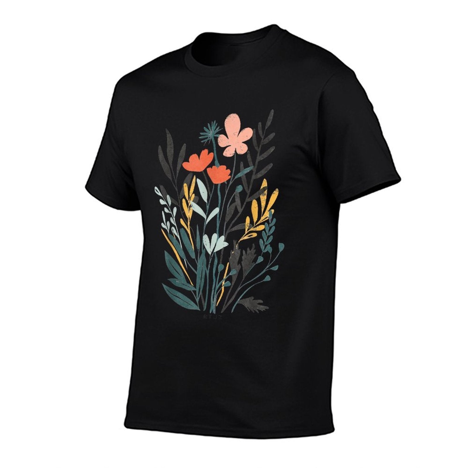 Boho Style Floral Pastel Design Flowers Hipster Streetwear  Moisture-wicking T-Shirt