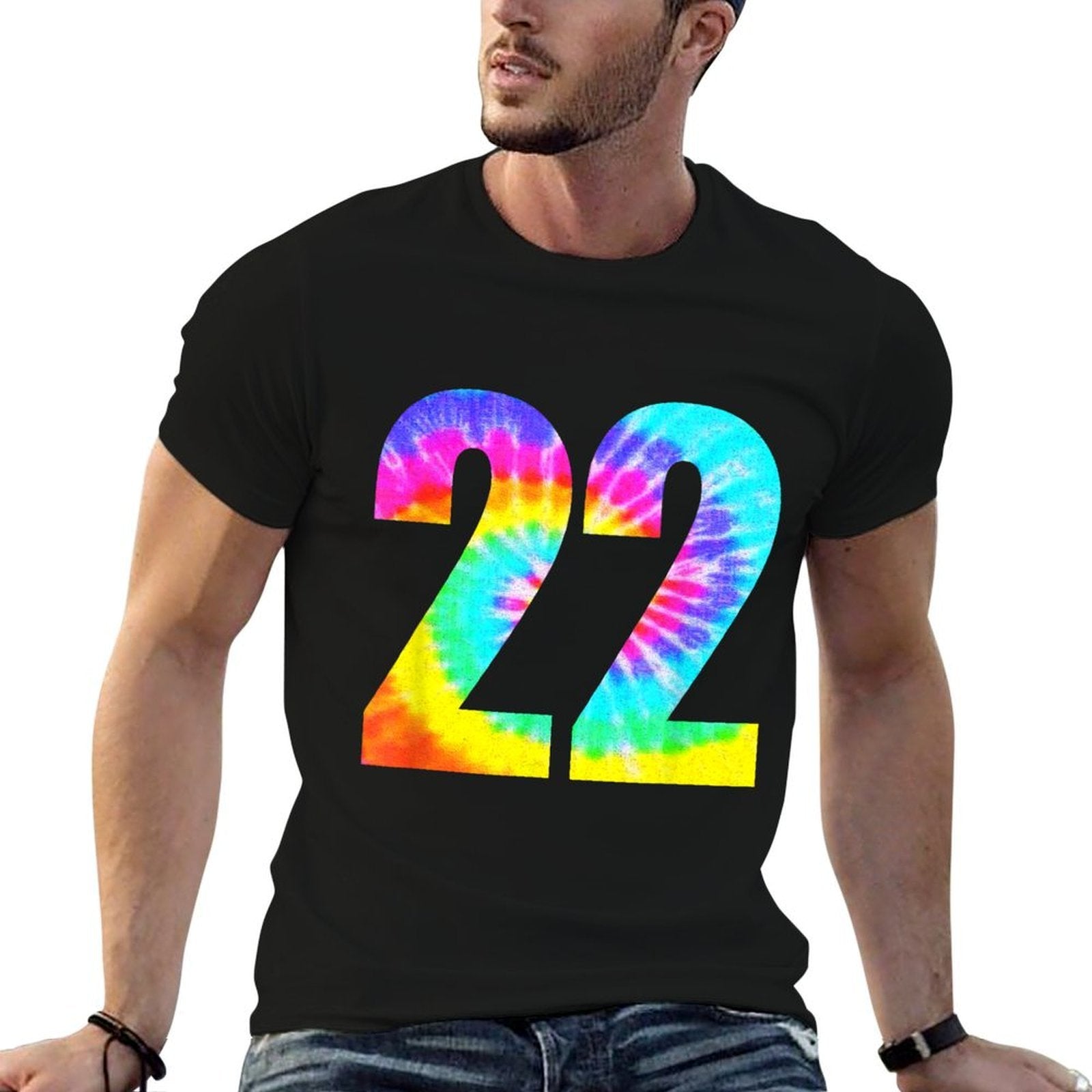 Colorful Tie Dye 22nd Birthday Or Number 22 Team Event  Classic T-Shirt