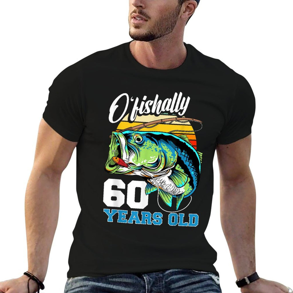 Ofishally 60 Years Old Fisherman 60th Birthday Fishing  Moisture-wicking T-Shirt