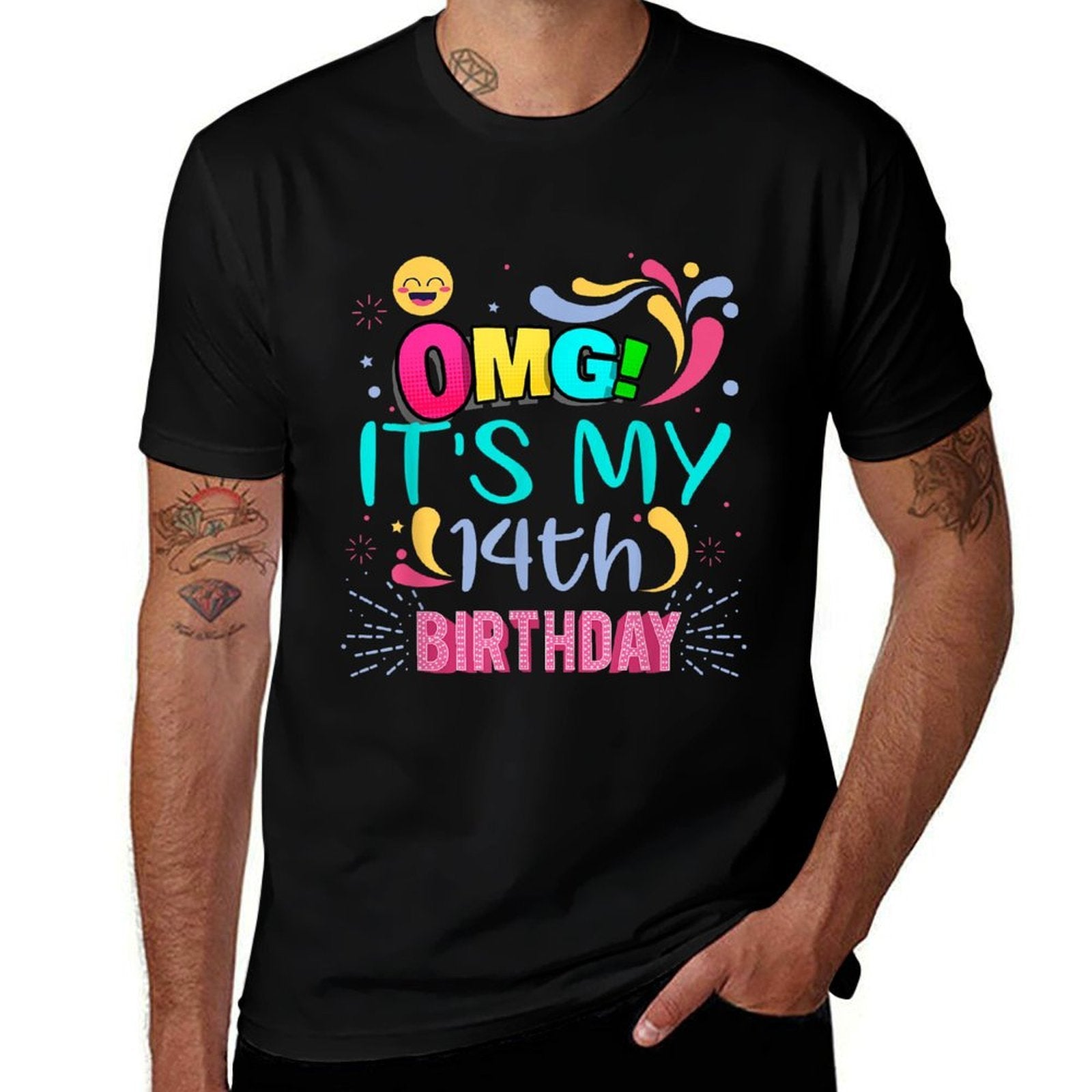 OMG It's My 14th Birthday Gift for 14 Years Old Birthday  Lightweight T-Shirt