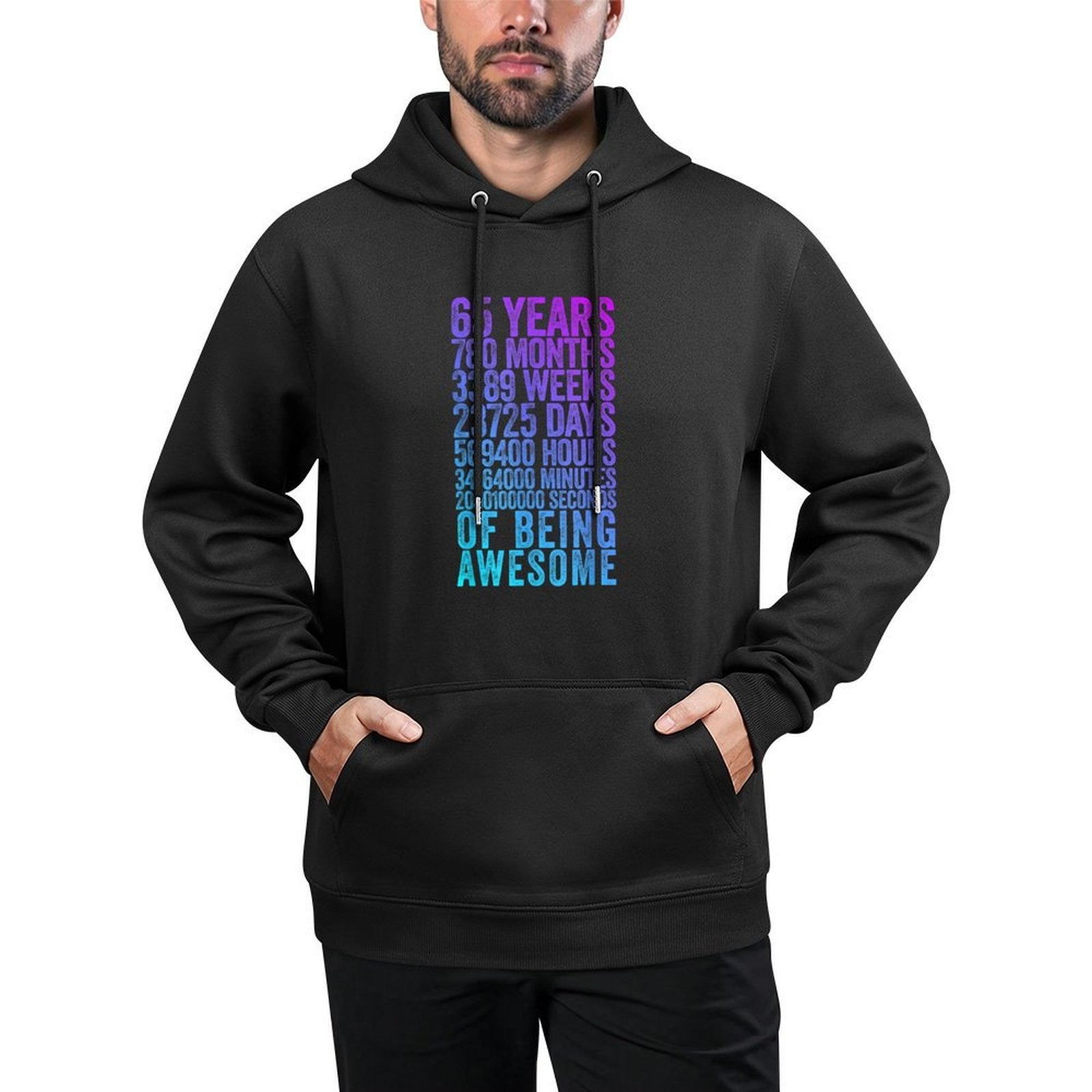 Funny 65th Birthday Old Meter Funny 65 Year Old Gifts Shape Retention Hoodie