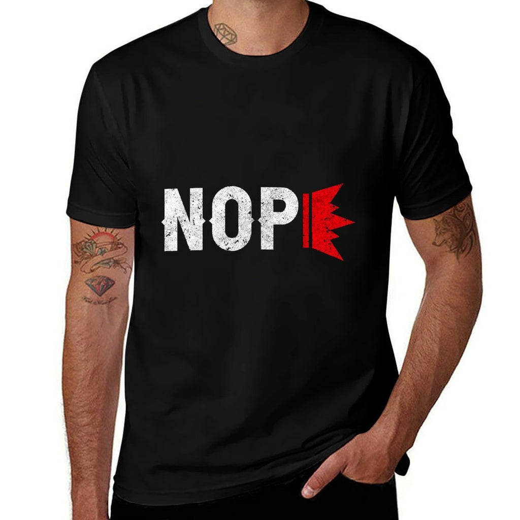 No Kings Nope Protest Sign Horizontal  Rolled Sleeves T-Shirt