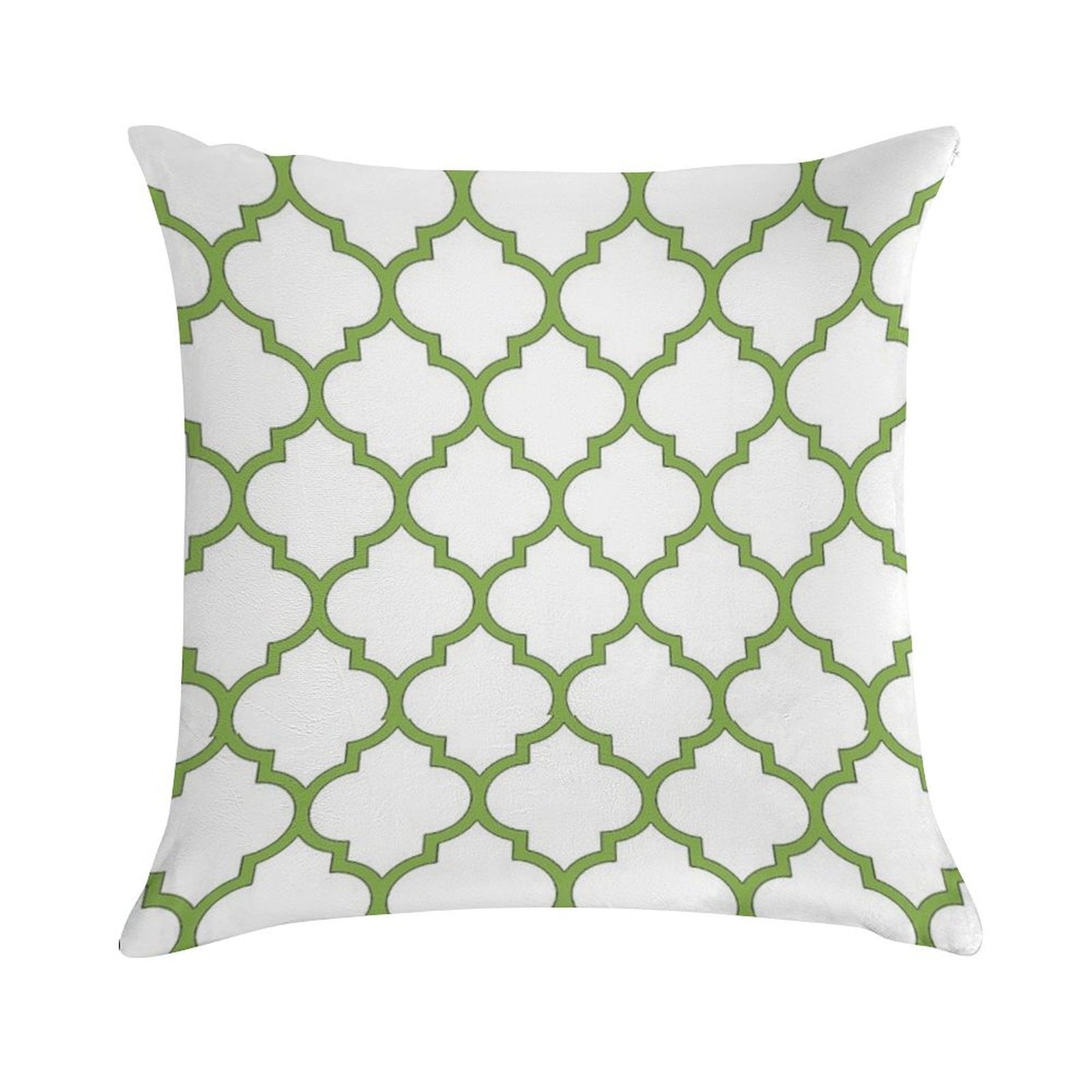 PANTONE COLOUR OF THE YEAR 2017 GREENERY DOMES QUATREFOIL GEOMETRIC PATTERN BY OZCUSHIONSTOO Soft Gift Ready Throw Pillow