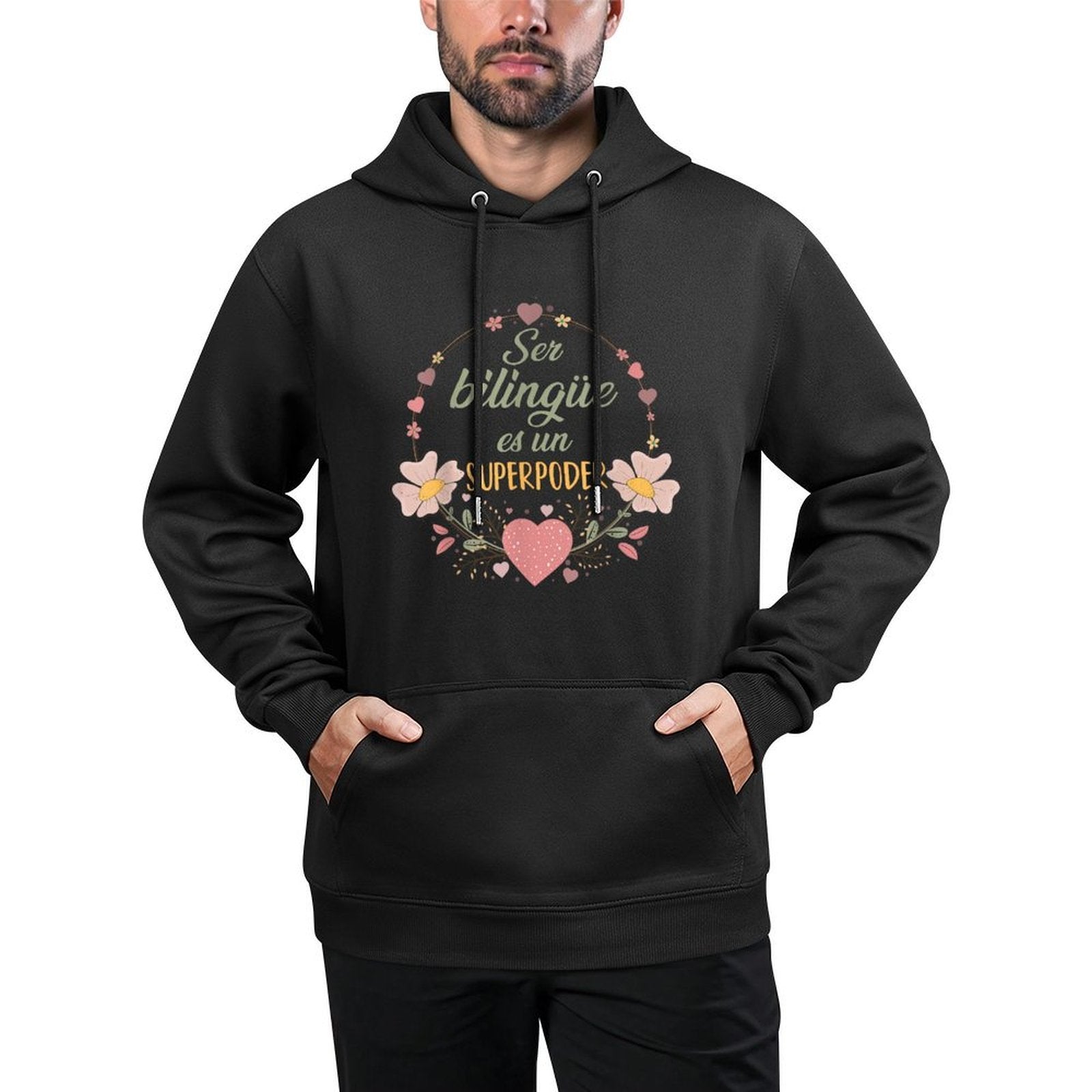 Ser Bilingue Es Un Superpoder Spanish Teacher Esl Teacher Medium-Weight Fabric Hoodie