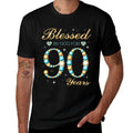 Blessed By God For 90 Years Old 90th Birthday Party Cute  Easy-care T-Shirt