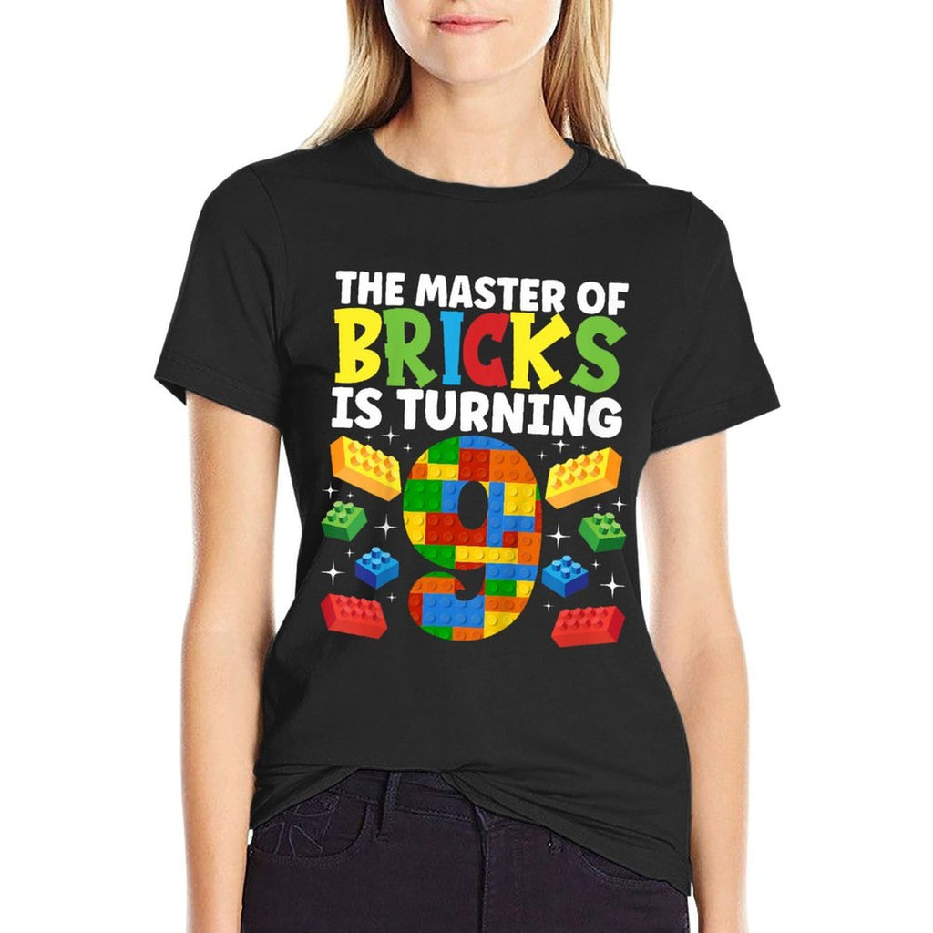 Kids Kids Master Builder 9th Block Building Birthday  Classic T-Shirt