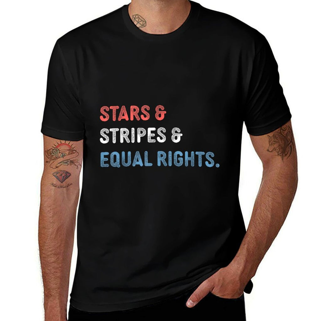 Stars Stripes And Equal Rights 4th Of July Womens Rights  Odor-resistant T-Shirt