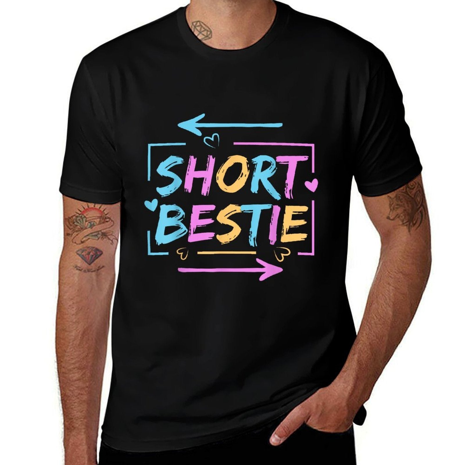 Best Friends Matching Tall Short Bestie Besties Matching BFF  Quick-drying T-Shirt
