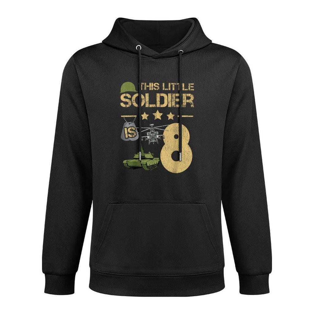 8 Year Old Soldier Birthday Boy 8th Birthday Kids Army Camo Relaxed Fit Hoodie